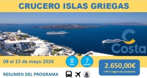 GOLDENTOUR 2026 - CRUCERO ISLAS GRIEGAS 2026